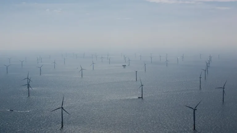 Windräder im Nebel